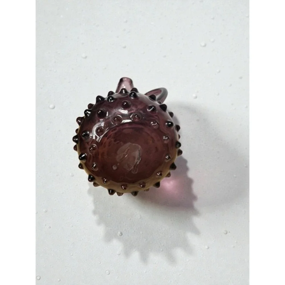 Vintage Amethyst Purple Hobnail Art Glass Pitcher Hand Blown Decorative‎ Cruet